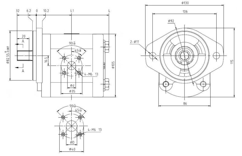 High Pressure Hydraulic Power Unit Hydraulic Gear Oil Pump Cbwka-F3**-Afq