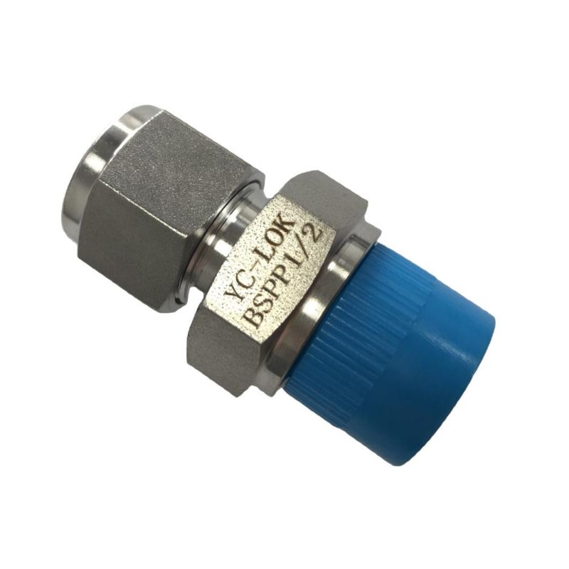 SS316 1/2 BSPP BSPT 1/2 Straight Male Thread Hydraulic Tube Fittings