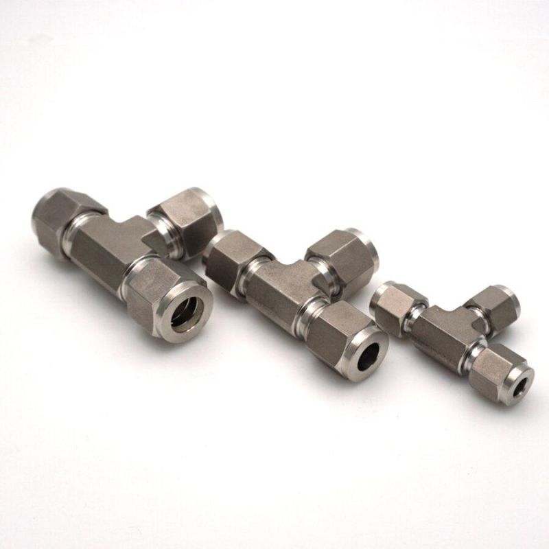 SS316 Stainless Steel Twin Ferrules Electroplated Hexageon Union Hydraulic Tube Fittings